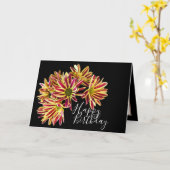 Rot und Gelb schwarzer Hintergrund Karte (Gelbe Blume)