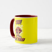 Rot und Gelb - Shh! Heute noch nicht Kaffee Tasse (Vorderseite Links)