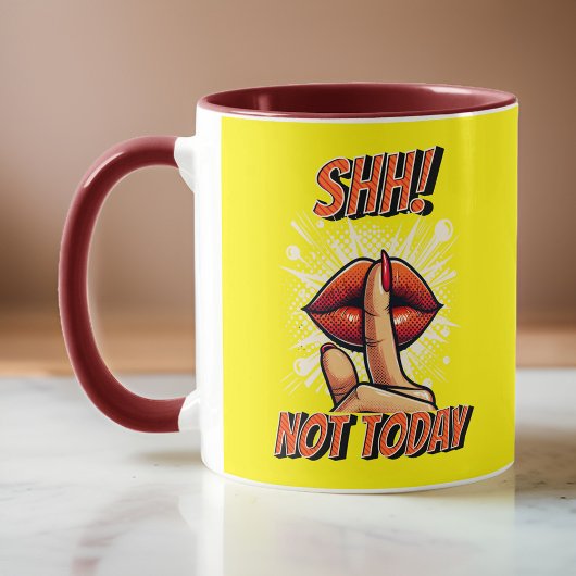 Rot und Gelb - Shh! Heute noch nicht Kaffee Tasse