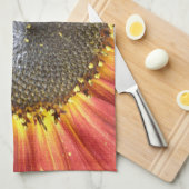 Rot und Gelb Sonnenblumen Küchentücher (Viertel Falte)