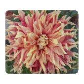 Rot und Gelb variierte Dahlia Bloom Bloral Schneidebrett (Vorderseite)