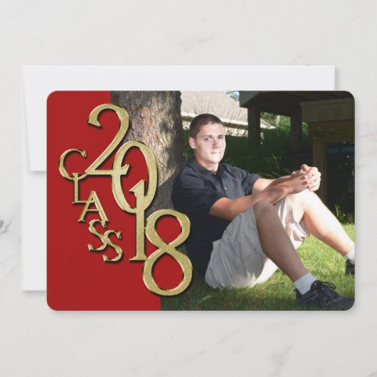 Rot und Gold 2018 Abschluss Einladung (Vorderseite)