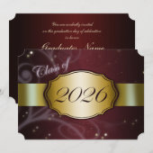 Rot und Gold 2026 Abschlussfeier Einladung (Vorne/Hinten)