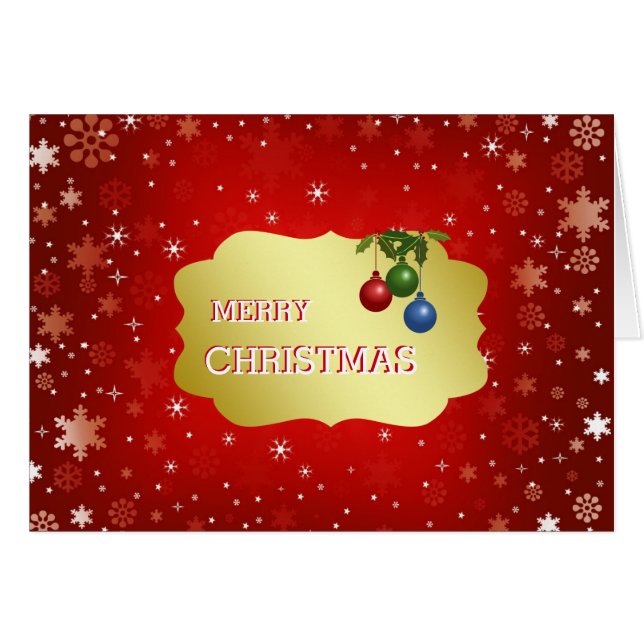 Rot und Gold Abzeichen mit Balls Heiraten Weihnach (Vorderseite (Horizontal))