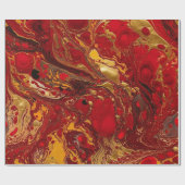 Rot und Gold Acrylfarbe Nahtlos Geschenkpapier (Flach)
