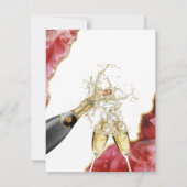 Rot und Gold Agate Crystals Brunch & Bubbly Einladung (Rückseite)