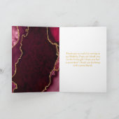 Rot und Gold Agate Geburtstag Dankeskarte (Innenseite)