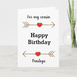 Rot und Gold Alles Gute zum Geburtstag Cousine Karte