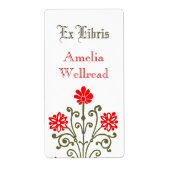 Rot und Gold Antiquitäten Editierbares Buchzeichen (Vorne)