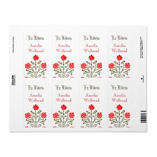 Rot und Gold Antiquitäten Editierbares Buchzeichen (Vorne)