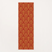 Rot und Gold Art Deco Muster Yogamatte (Vorderseite)