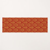 Rot und Gold Art Deco Muster Yogamatte (Vorderseite (Horizontal))