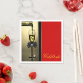 Rot und Gold Champagner Serviette (Beispiel)