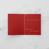 Rot und Gold, Chinesisch neues Jahr, Jahr des Drac Dankeskarte (Innenseite)