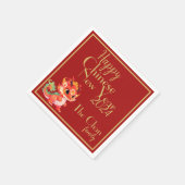 Rot und Gold, Chinesisch neues Jahr, Jahr des Drac Serviette (Ecke)