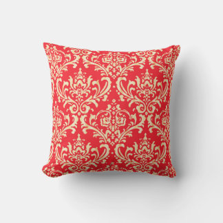 Rot und Gold Damask Kissen