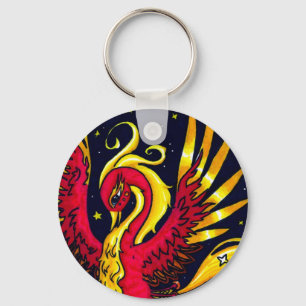 Rot und Gold, die Phoenix fliegen Schlüsselanhänger