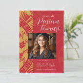 Rot und Gold Einladung (Stehend Vorderseite)