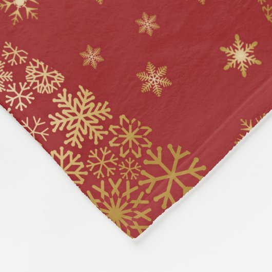 Rot und Gold Eleganter Weihnachtsbaum Fleecedecke (Ecke)