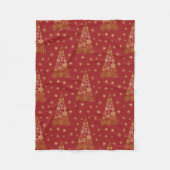 Rot und Gold Eleganter Weihnachtsbaum Fleecedecke (Vorderseite)