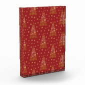 Rot und Gold Eleganter Weihnachtsbaum Fotoblock (Links)