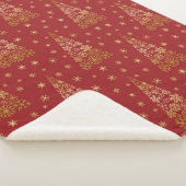 Rot und Gold Eleganter Weihnachtsbaum Sherpadecke (3/4)