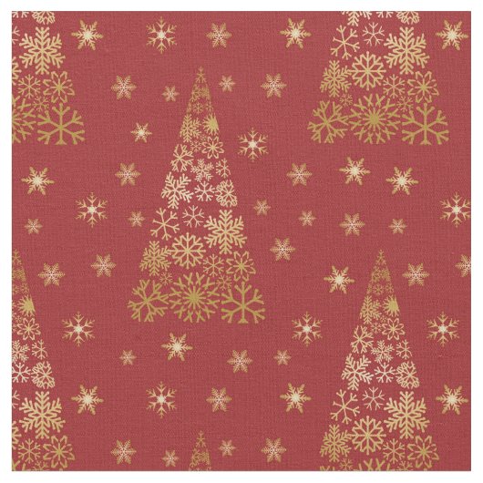 Rot und Gold Eleganter Weihnachtsbaum Stoff (Nahaufnahme)