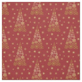 Rot und Gold Eleganter Weihnachtsbaum Stoff (Muster)