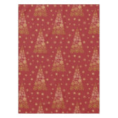 Rot und Gold Eleganter Weihnachtsbaum Tischdecke (Vorderseite)