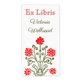 Rot und Gold Elegantes Etching Custom Buchzeichen (Vorne)