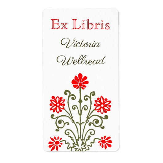 Rot und Gold Elegantes Etching Custom Buchzeichen (Vorne)