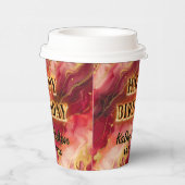 Rot und Gold-Flammen Pappbecher (Rechts)