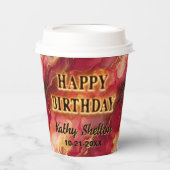 Rot und Gold-Flammen Pappbecher (Vorderseite)