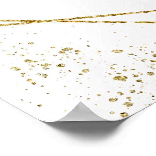 Rot und Gold Floral Quinceanera Begrüßungspposter Poster (Ecke)