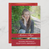 Rot und Gold Foto Trunk-Party Einladung (Vorne/Hinten)