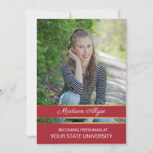 Rot und Gold Foto Trunk-Party Einladung