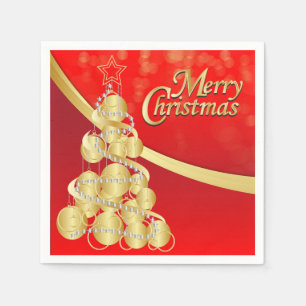 Rot und Gold Frohe Weihnachten Serviette