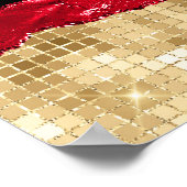 Rot und Gold Glam tränen glücklich Neues Jahr Poster (Ecke)