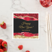 Rot und Gold Glam tränen glücklich Neues Jahr Serviette (Beispiel)