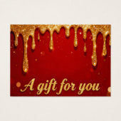 Rot- und Gold-Glitter-Drip-Geschenkkarte (Vorderseite)