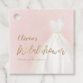 Rot und Gold Glitzer Elegantes Dress Brautparty Geschenkanhänger