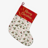 Rot und Gold Großer Weihnachtsstrumpf (Vorderansicht (hängend))