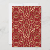 Rot und Gold Hexe und Fledermäuse Damask 21. Gebur Einladung (Rückseite)