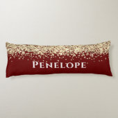 Rot und Gold Imitate Glitzer Ästhetischer Individu Seitenschläferkissen (Rückseite)