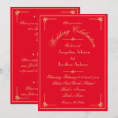 Rot und Gold in einer UAWG E-Mail-Website Hochzeit Einladung (Vorne/Hinten)