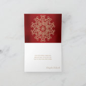 ROT UND GOLD INDIAN STIL WEDEN DANK DANKESKARTE (Innenseite)