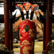 Rot und Gold Jahr des Dragon Power Emblems