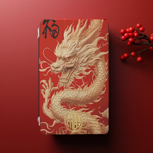 Rot und Gold Jahr des Dragon Power Emblems iPad Air Hülle