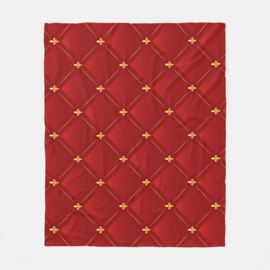 Rot und Gold Jugendstil Fleecedecke (Vorderseite)