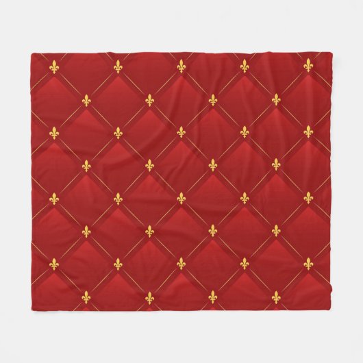 Rot und Gold Jugendstil Fleecedecke (Vorderseite (Horizontal))